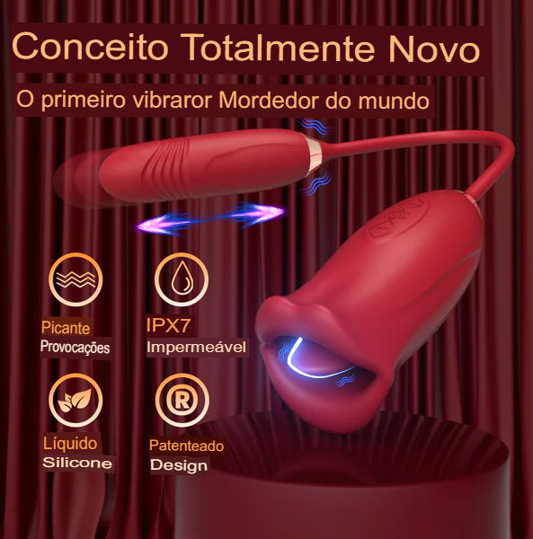 Masturbador Vibra Morde e Suga Boca de Mel II