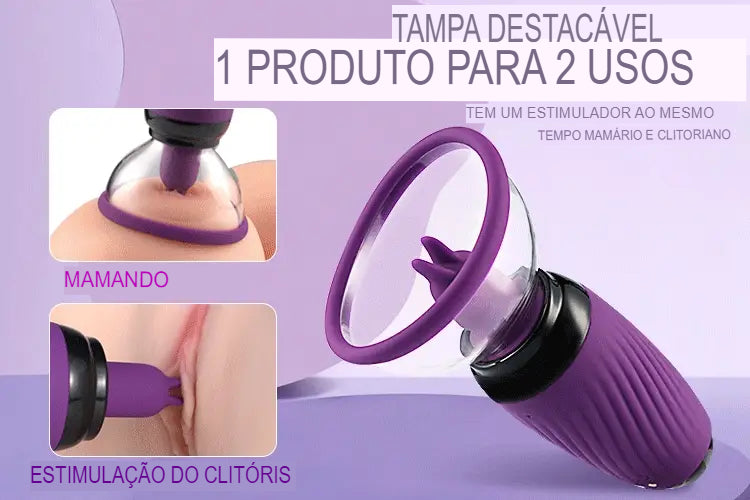 Lambilícia - Estimulador de Mamilo/Clitóris com Sucção e Lambidas