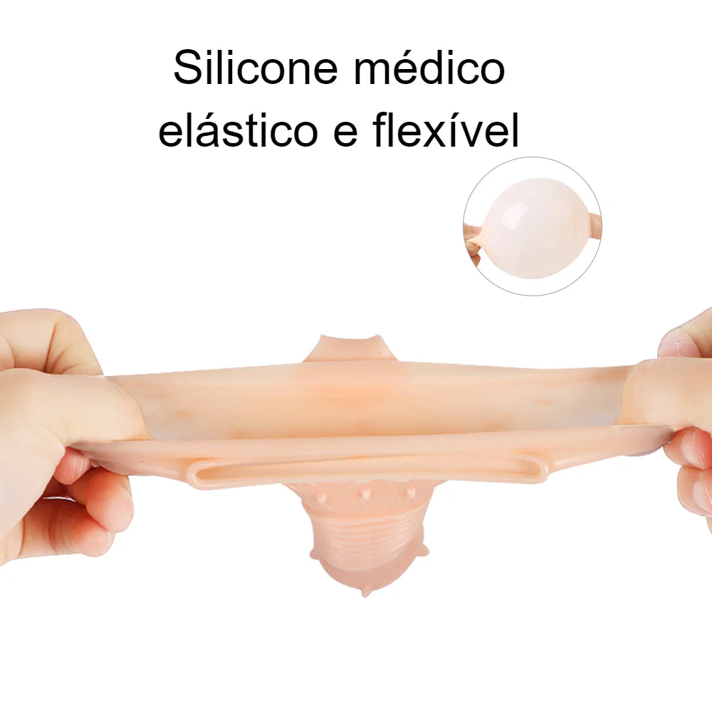 Capa Peniana Aumenta 5cm Com Vibrador Pênis Camisinha Reutilizável Texturizada