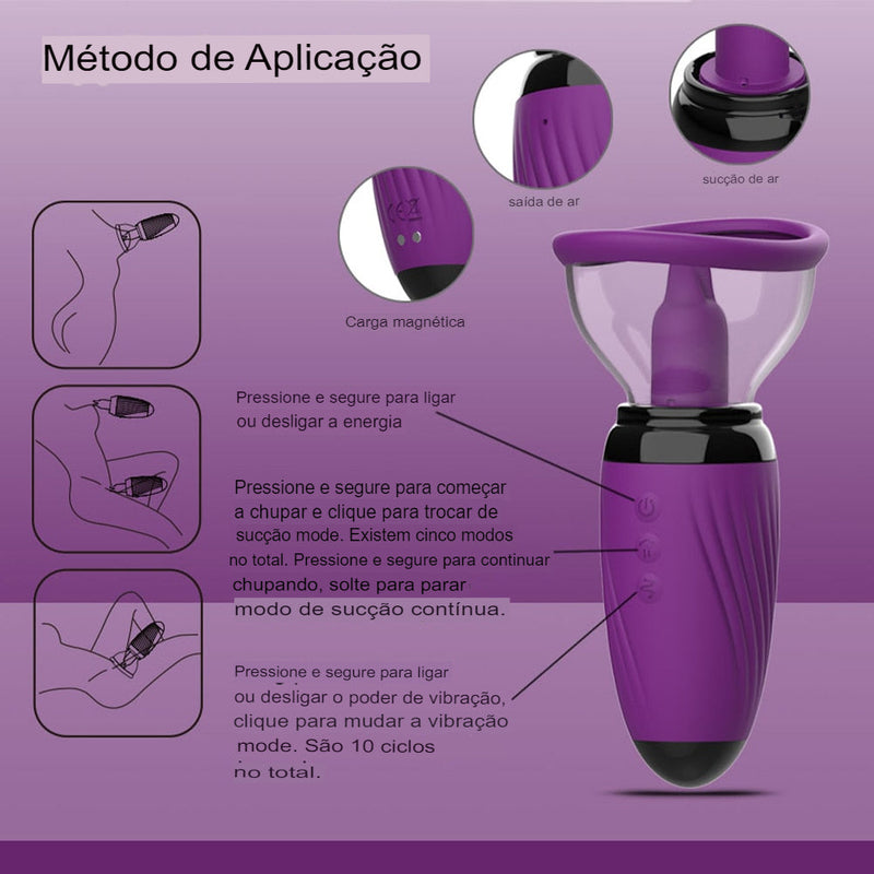 Lambilícia - Estimulador de Mamilo/Clitóris com Sucção e Lambidas