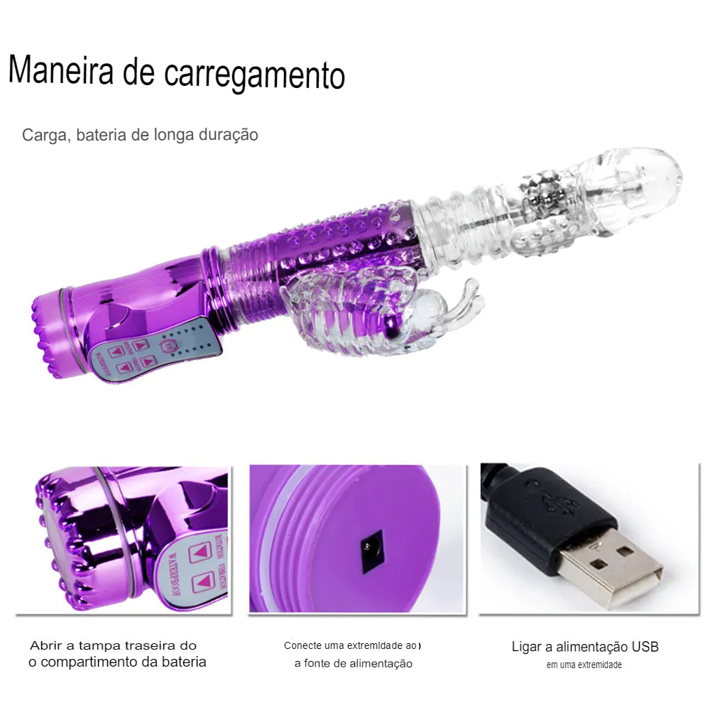 Vibrador  Rotativo C/ 8 Funções E 36 Níveis De Vibração