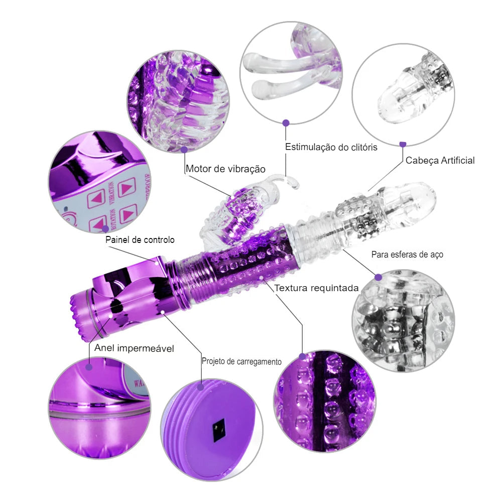 Vibrador  Rotativo C/ 8 Funções E 36 Níveis De Vibração