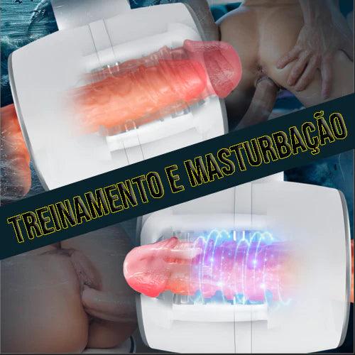 Masturbador Masculino Manual Telescópico Automático de 3 Frequências