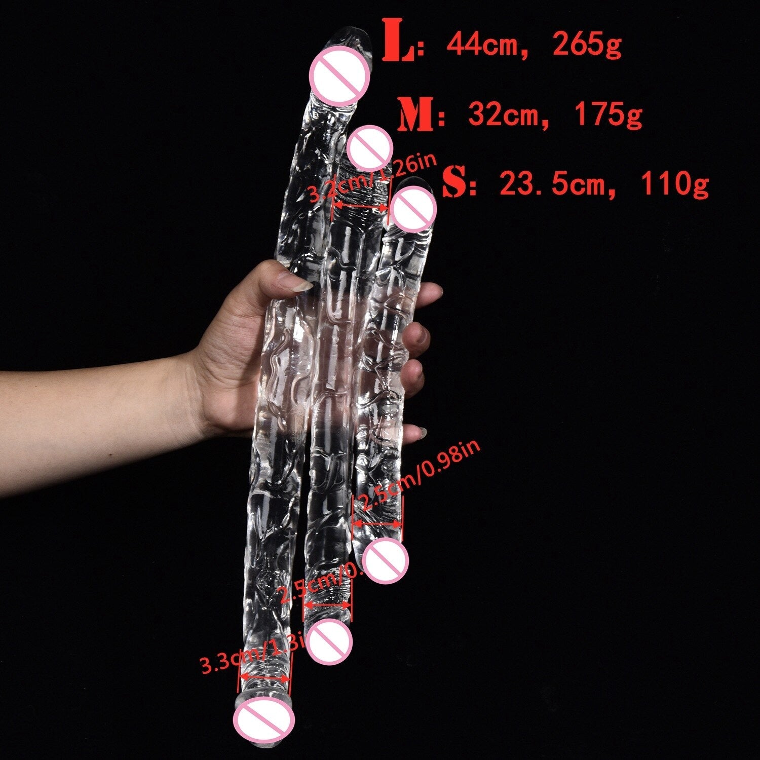 Pênis Jellies 43cm com cabeça dupla