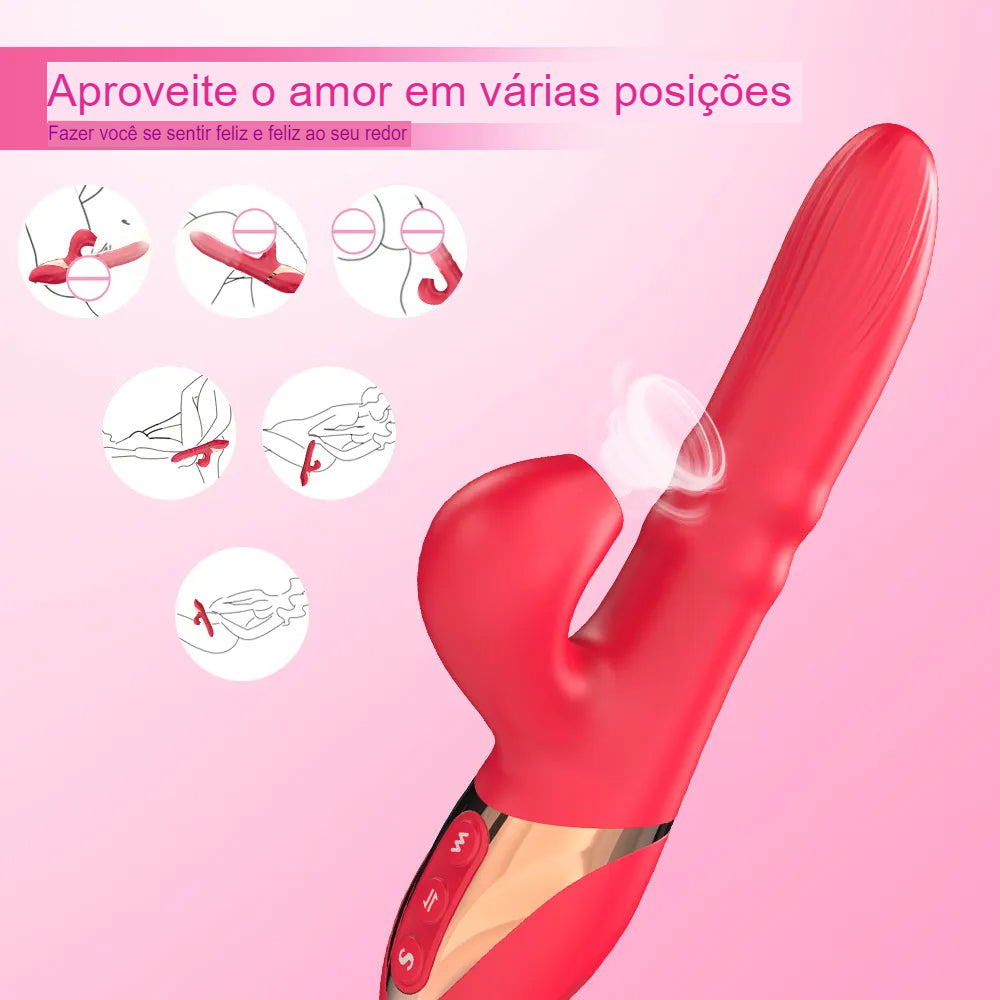 Vibrador Ponto G Vai e Vem Com Pulsação Clitóris Lançamento 2024