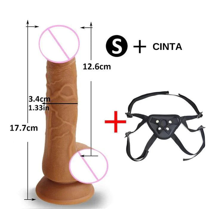 Cinta com Pênis Bullet Realista disponível em 3 tamanhos